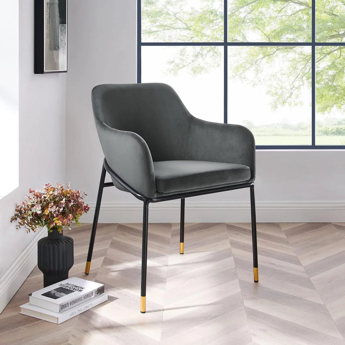 Black Velvet Dining Armchair R9404