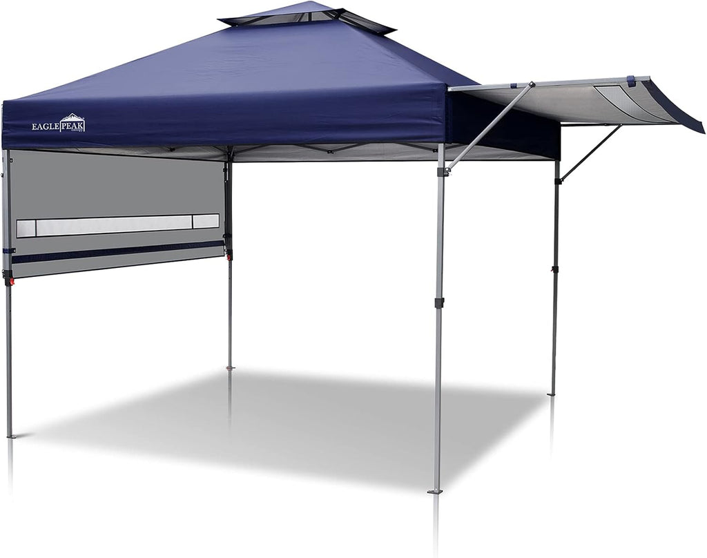 17' x 10' Pop up Gazebo Canopy Tent with Dual Half Awnings N7299