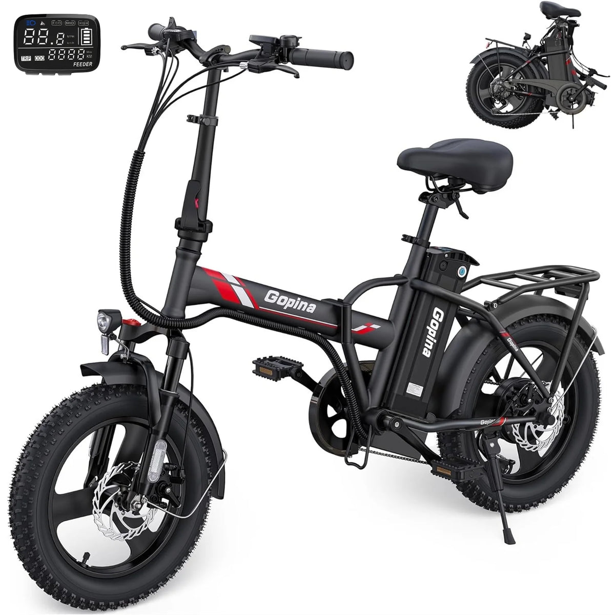 350W Folding Electric Bike 16 x 3.0 Fat Tire B682
