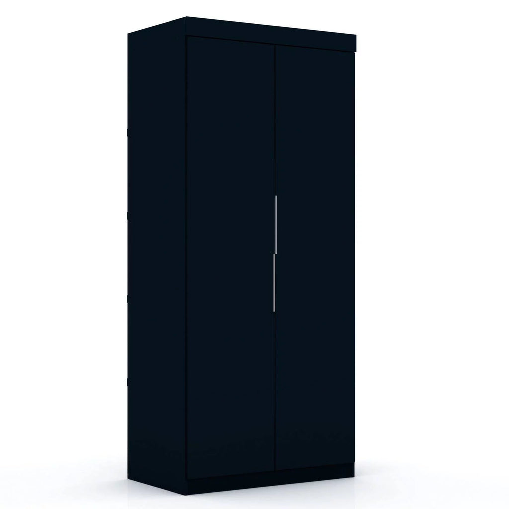 Blue Wood Sectional Corner Wardrobe Closet W324