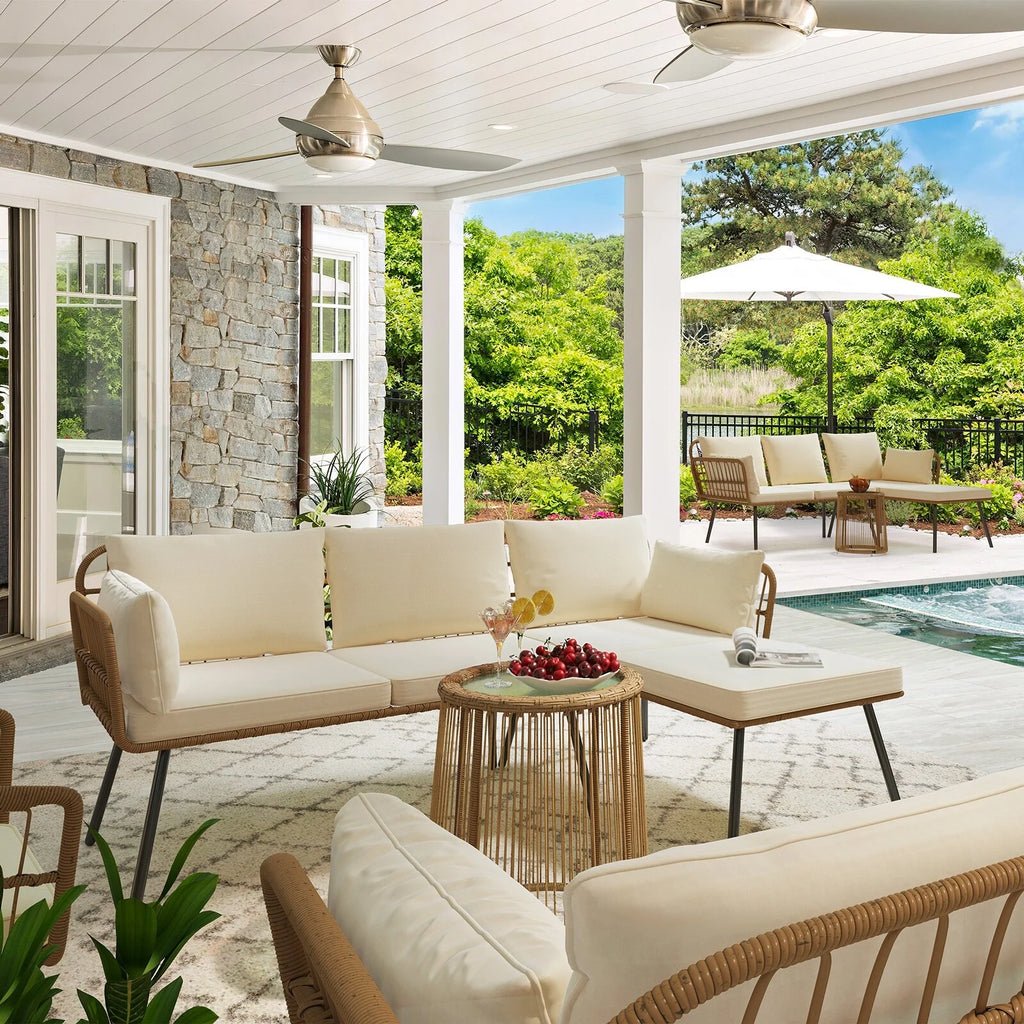3-piece Woven Outdoor Sectional Sofa Set T817