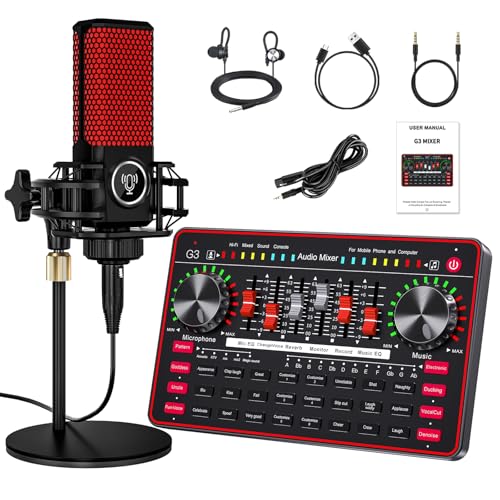 Audio Mixer Sound Card Condenser Microphone D56053