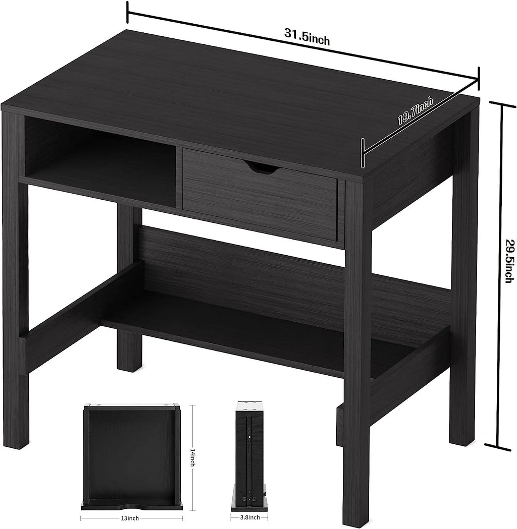 Black 32 inch Computer Desk with Drawers F995228