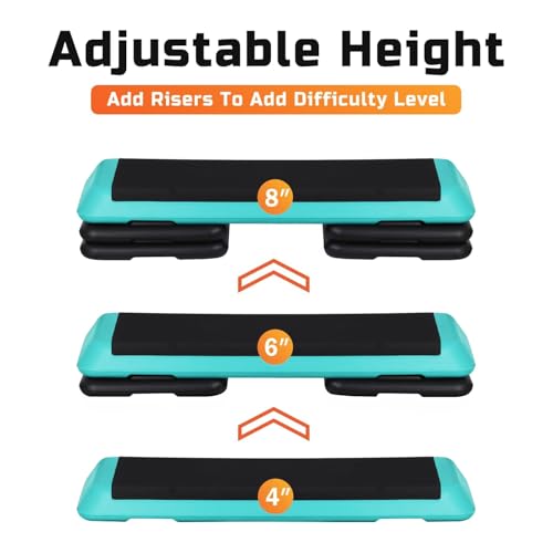 43'' Adjustable Aerobic Step Platform with 4 Stackable Risers Z147