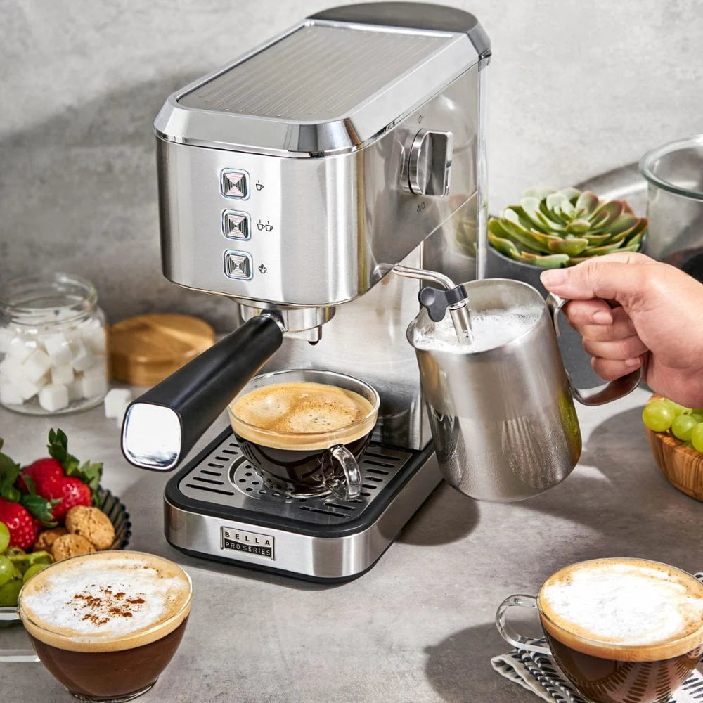Slim Espresso Machine with 20 Bars of Pressure Stainless Steel A1421