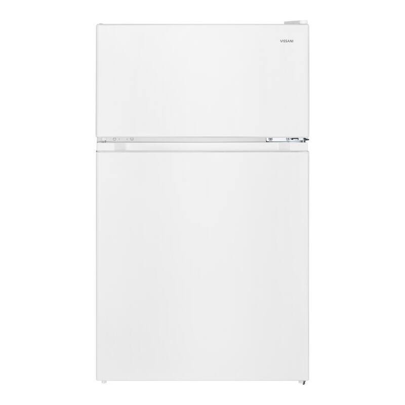 White 2-Door Mini Refrigerator with Freezer B2153