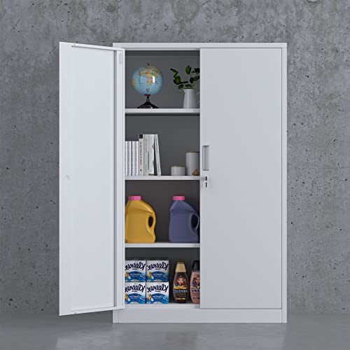 Black 3 Shelf Locking Metal Storage Cabinet A1241