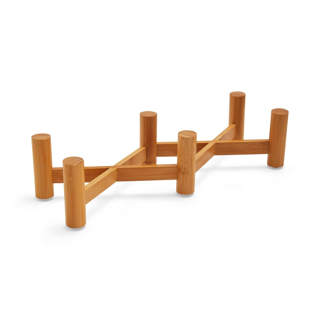 Ceramic & Bamboo Elevated Dog Double Diner B68012