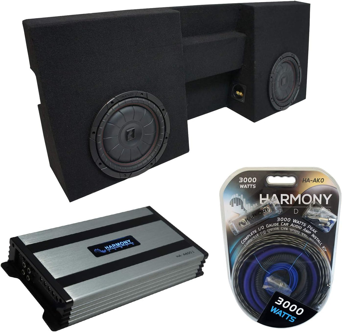 Compatible with 2005-UP Toyota Tacoma Double Cab Dual 10 Sub Box Enclosure & Amp E888483