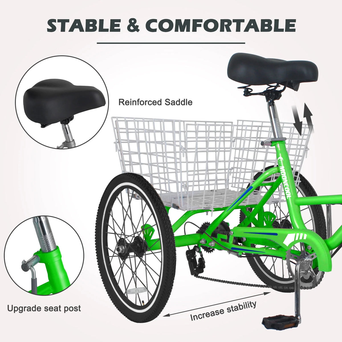 Folding 7-Speed 3 Wheels Tricycle V4035