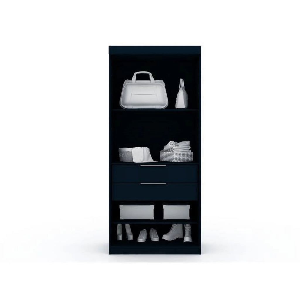 Blue Wood Sectional Corner Wardrobe Closet W324