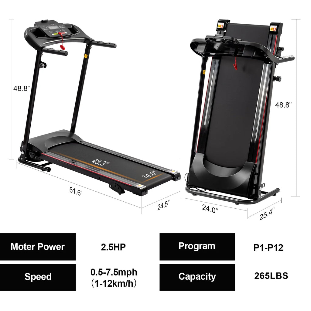 2.5HP Folding Treadmill with Incline Y842974