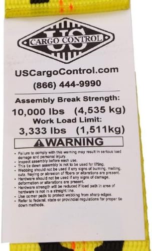 Yellow 2 Inch x 27 Foot Ratchet Straps with Double J Hooks 10 Pack G238508