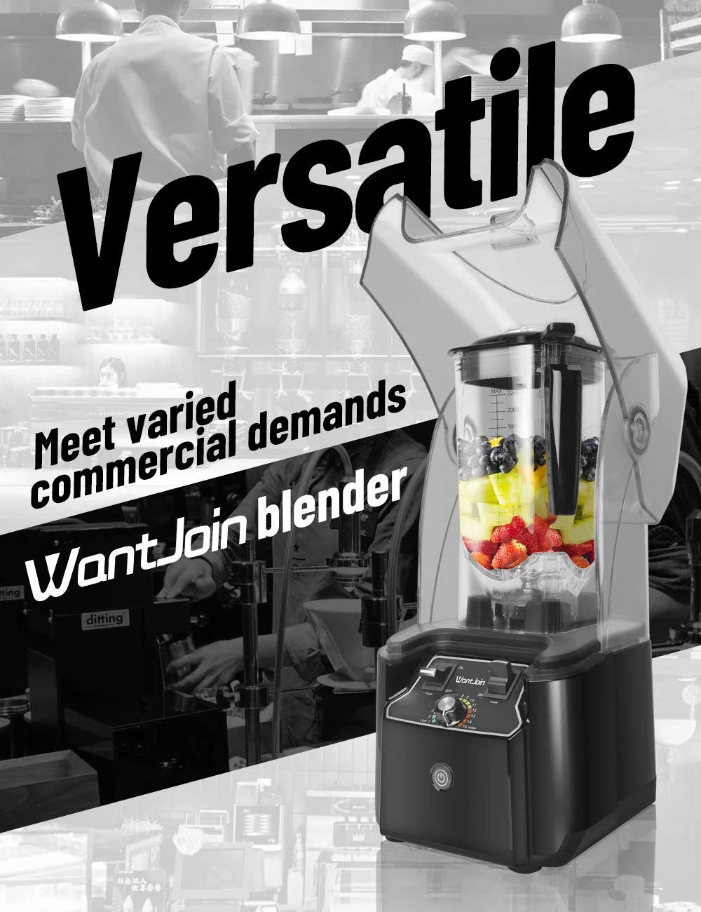 2200W Quiet Shield Black Blender with Sound Enclosure O120263