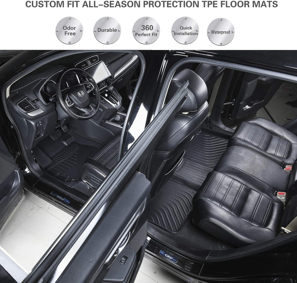 Black Waterproof Car Floor Mats Full Set V221485