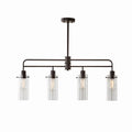 Bronze Metal Clear Glass 4-Light Island Pendant Light H17373