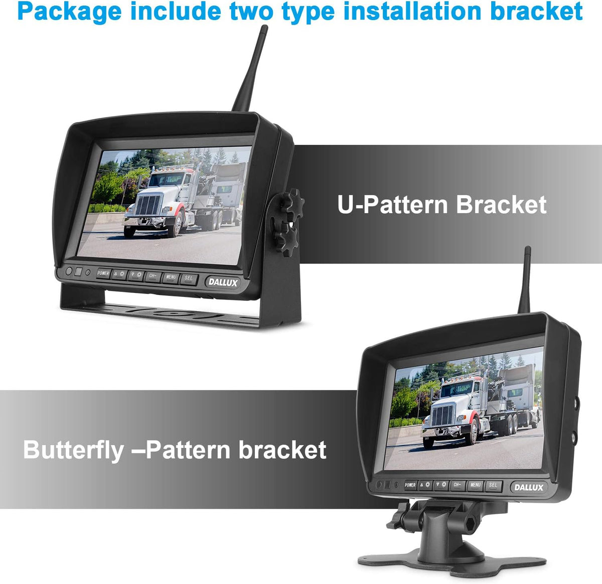 Digital Wireless Backup Camera with 7 inch DVR Monitor Y72114