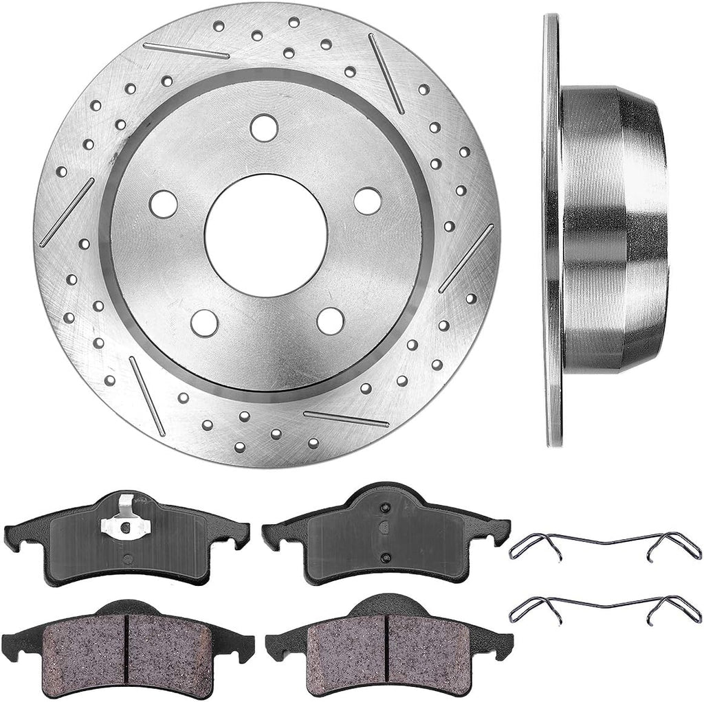 305mm 5 Lug Rotors + Ceramic Brake Pads + Clips X604817