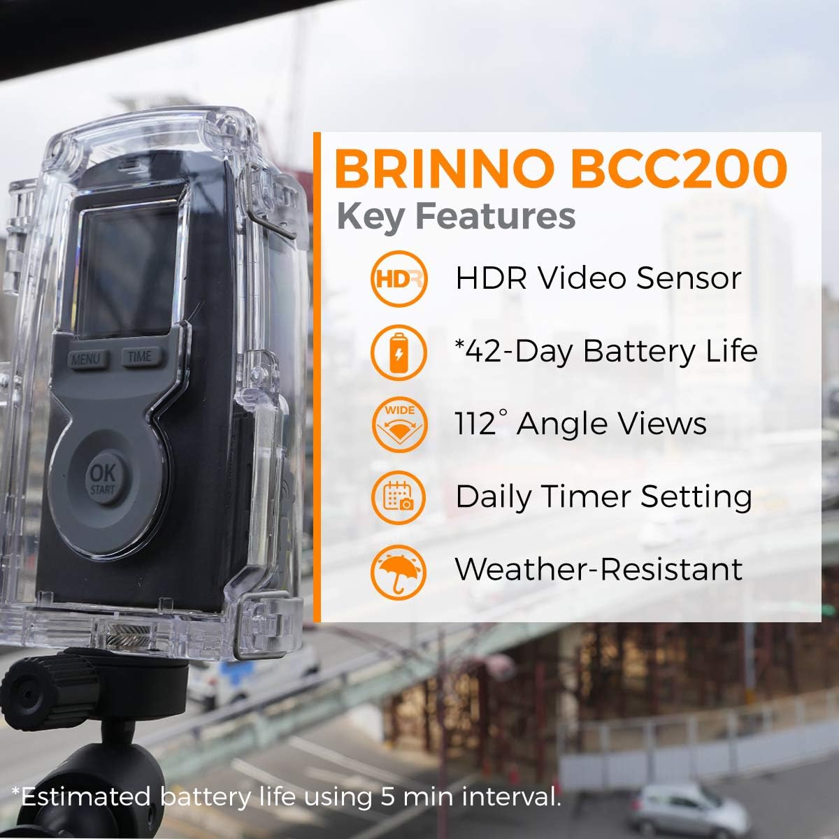 Time Lapse Camera with Clamp and Water-Resistant Case S6101