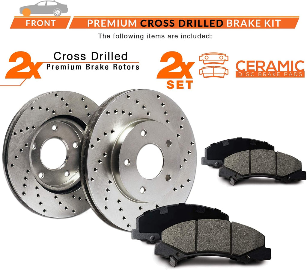 Max Brakes Premium XD Rotors with Carbon Ceramic Pads V350504