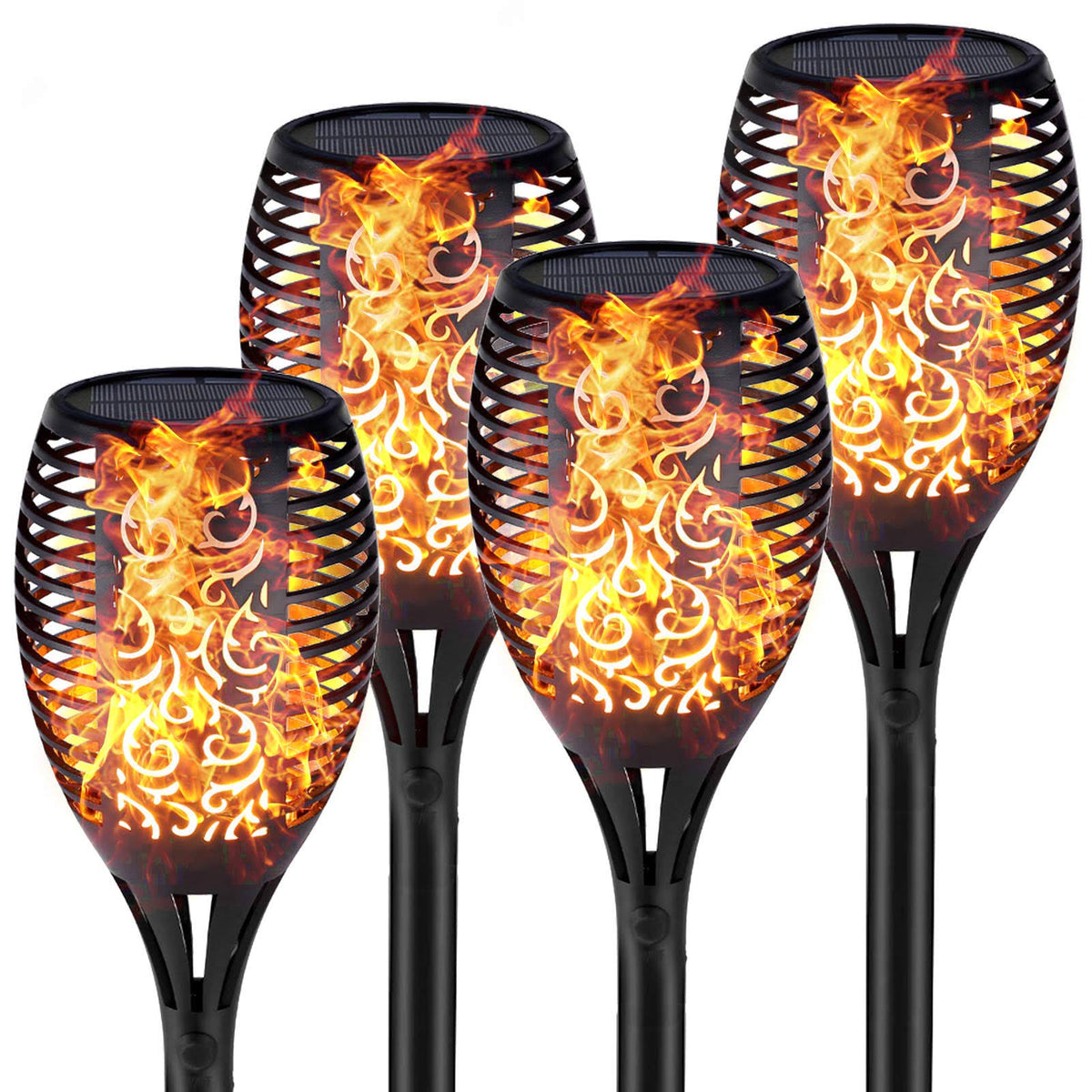 Solar Torch Lights Waterproof Flickering Flame 96 LED Y889903