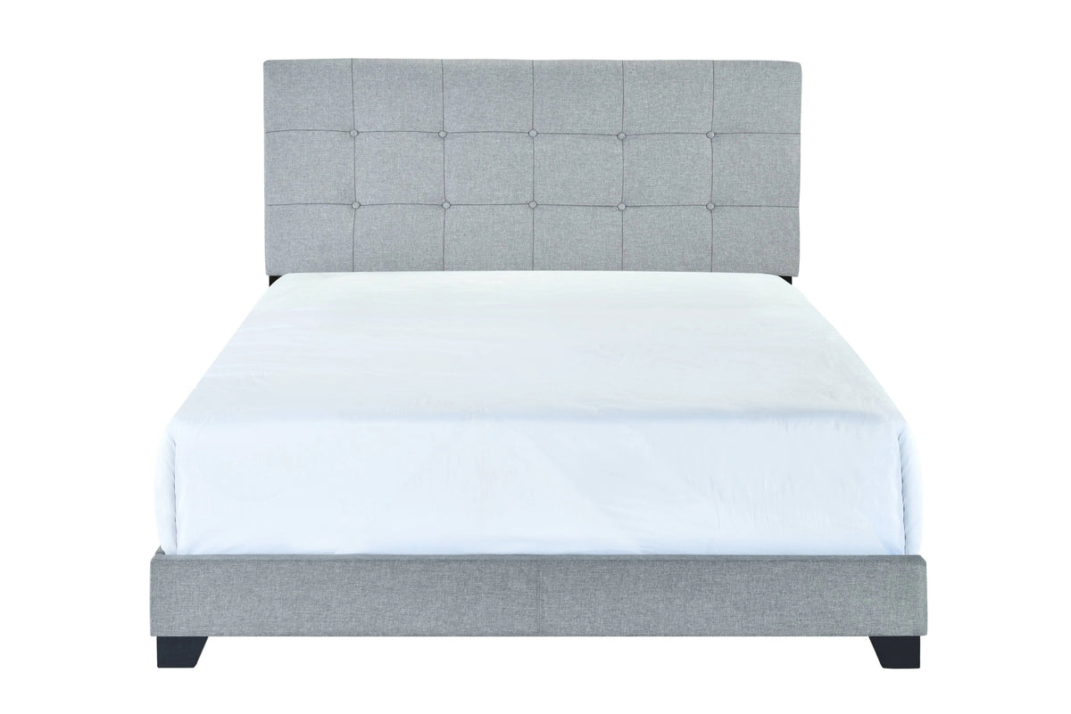 Gray Upholstered Panel Bed Full Size B6374