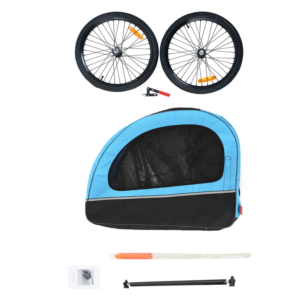 Foldable Dog Bike Trailer with Rear Entrance for Small and Medium Pets Under 88 lbs, Green N55037