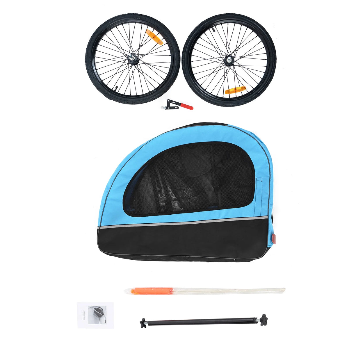 Foldable Dog Bike Trailer with Rear Entrance for Small and Medium Pets Under 88 lbs, Green N55037