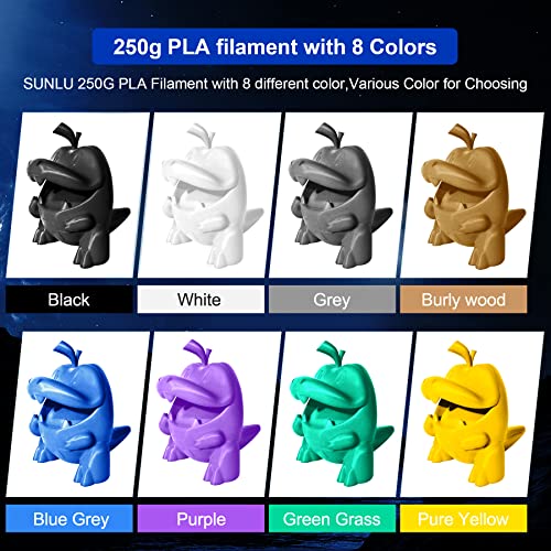 250g PLA Filament 1.75mm 8 Rolls Multicolor Y24091