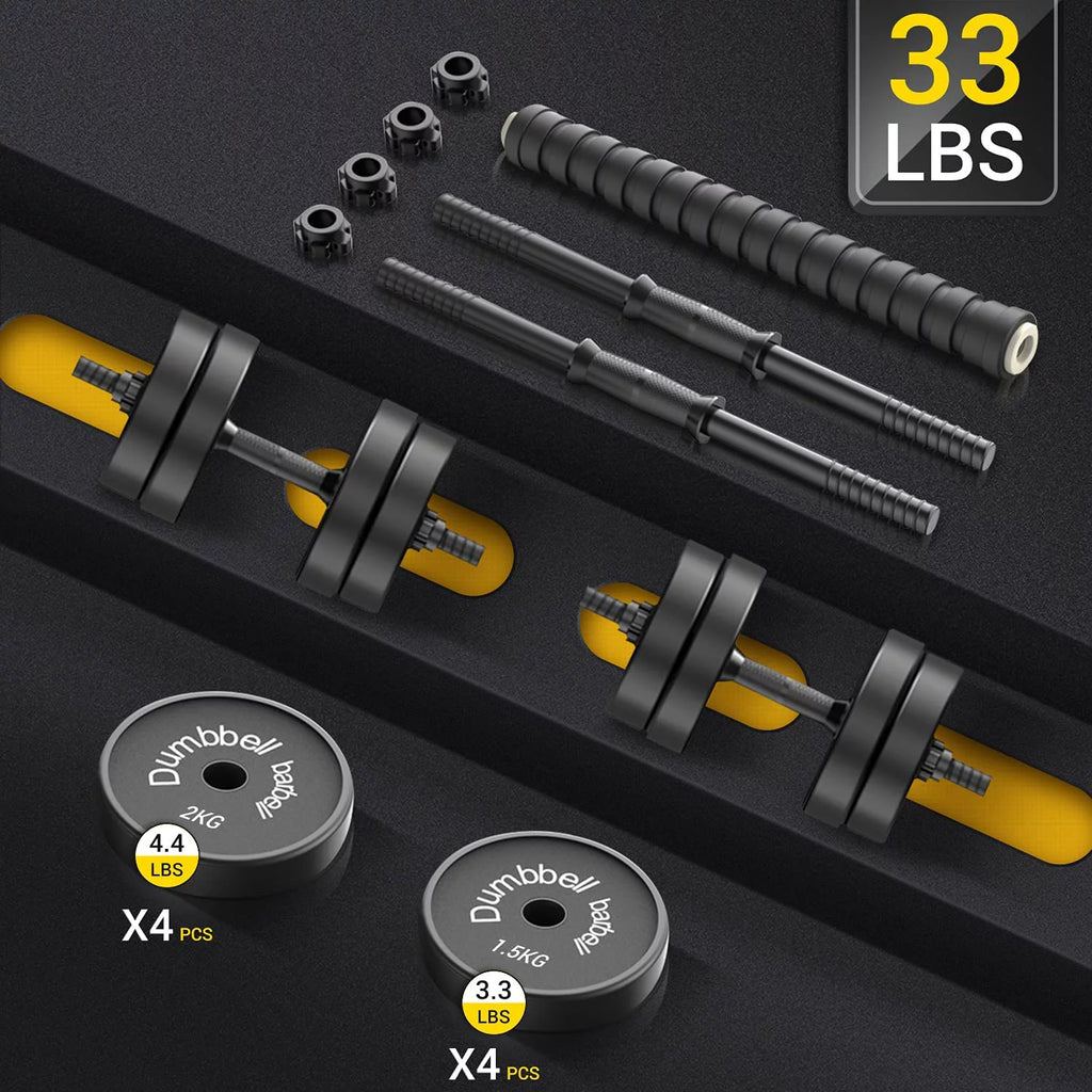 Adjustable Dumbbell Barbell 2 in 1, 22lbs H854299