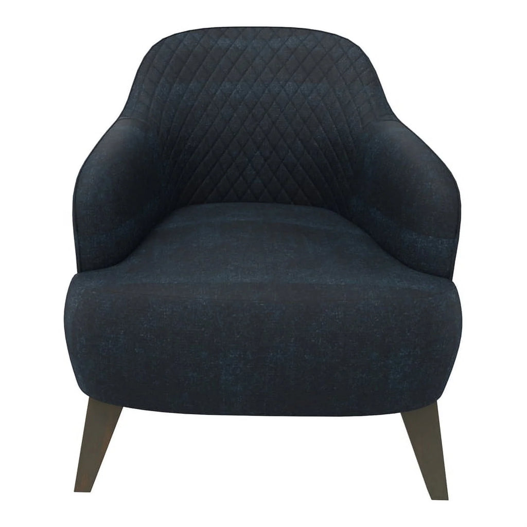 Navy Fabric & Wood Armchair J30650