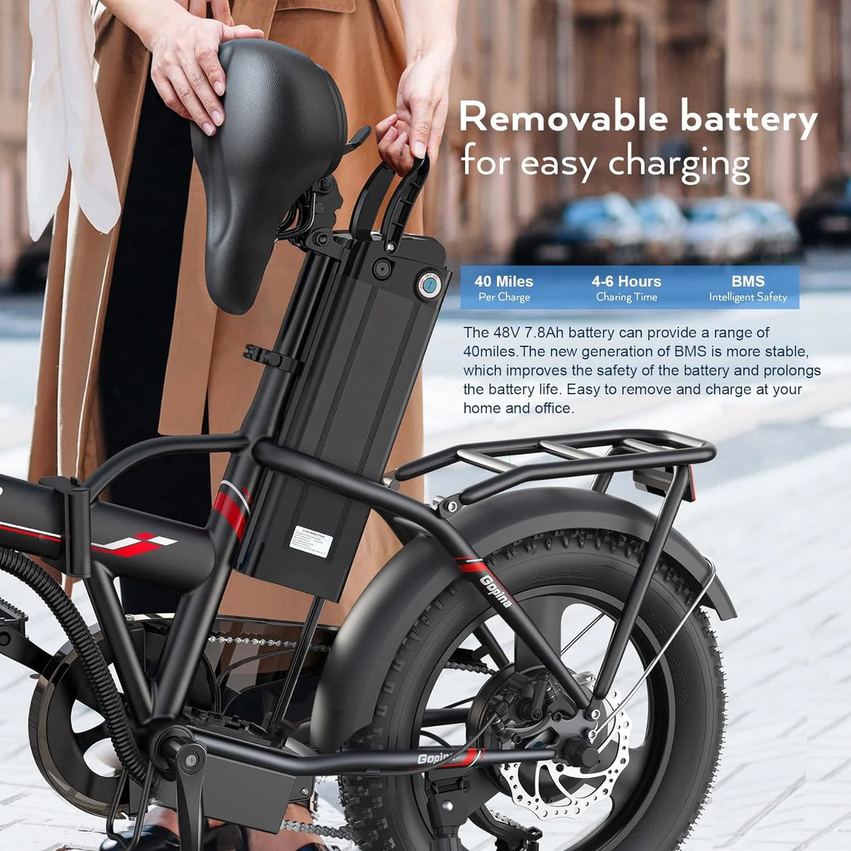 350W Folding Electric Bike 16 x 3.0 Fat Tire B682