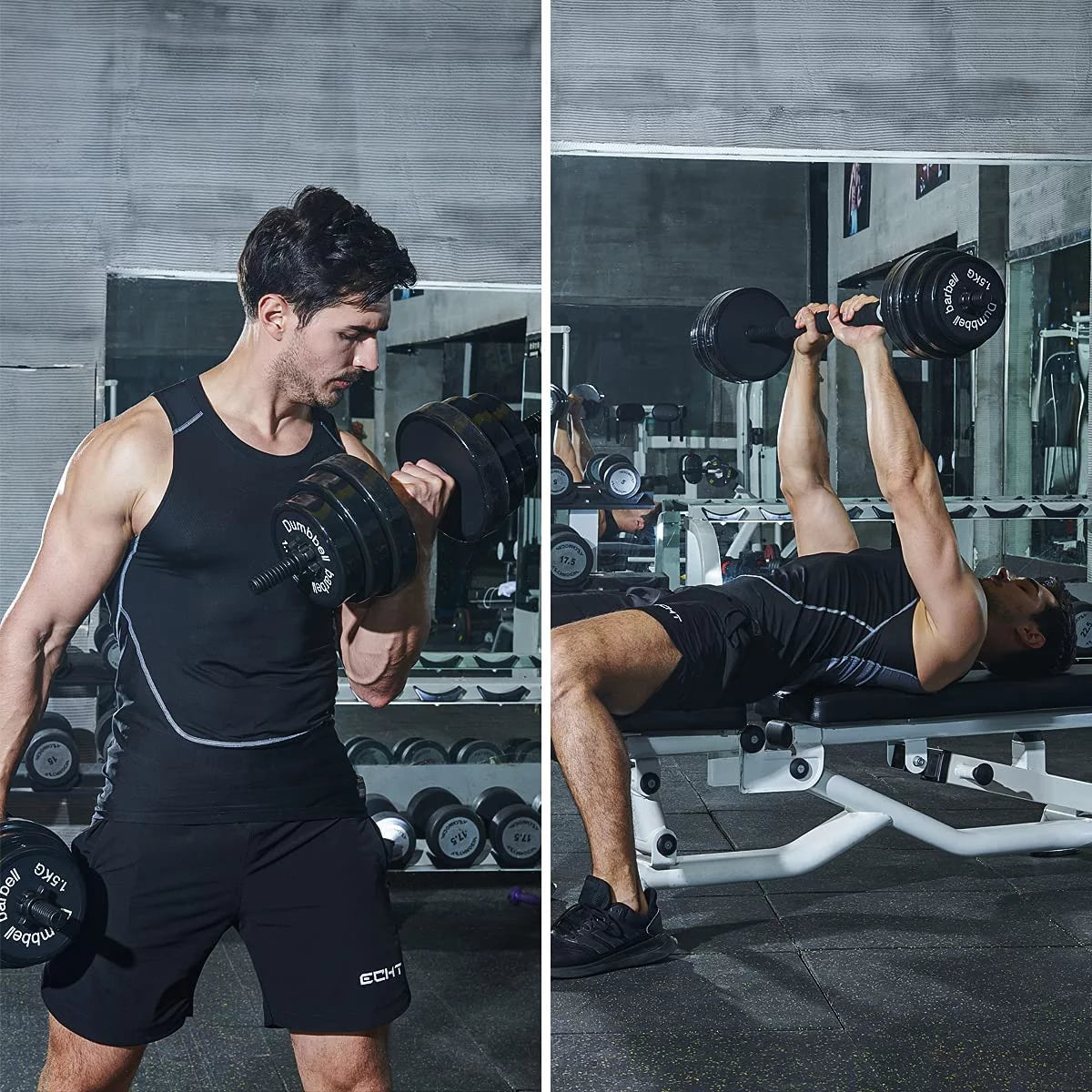 Adjustable Dumbbell Barbell 2 in 1, 22lbs H854299
