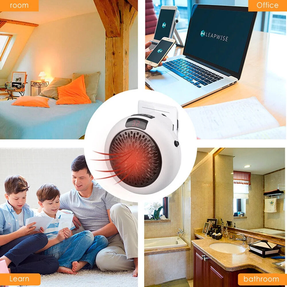 900W Plug-in Electric Heater Fan with Remote Timer R866909