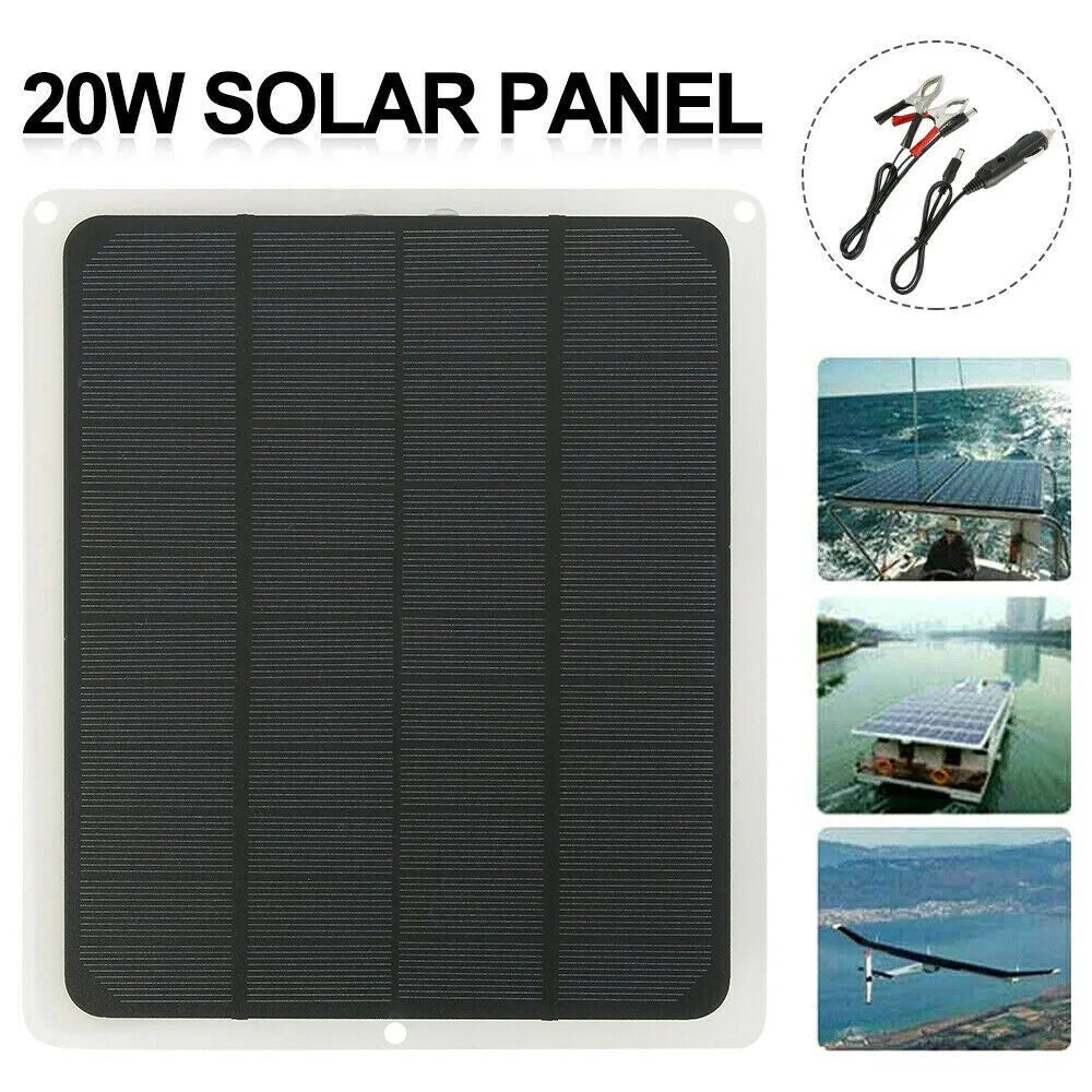 20W Solar Panel 12V Battery Charger H68274