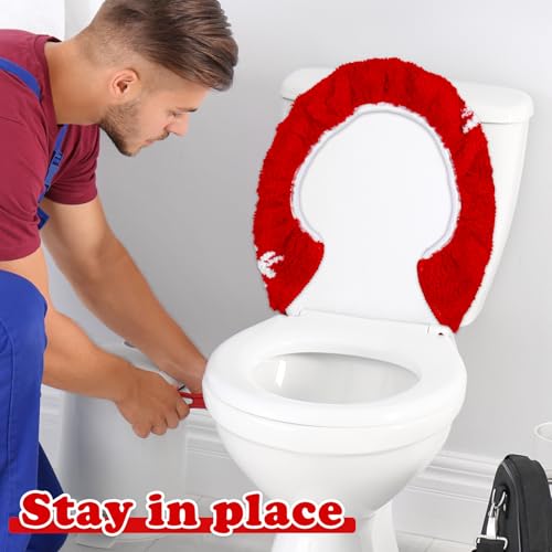 Red White Snowflake Toilet Seat Cover T5522