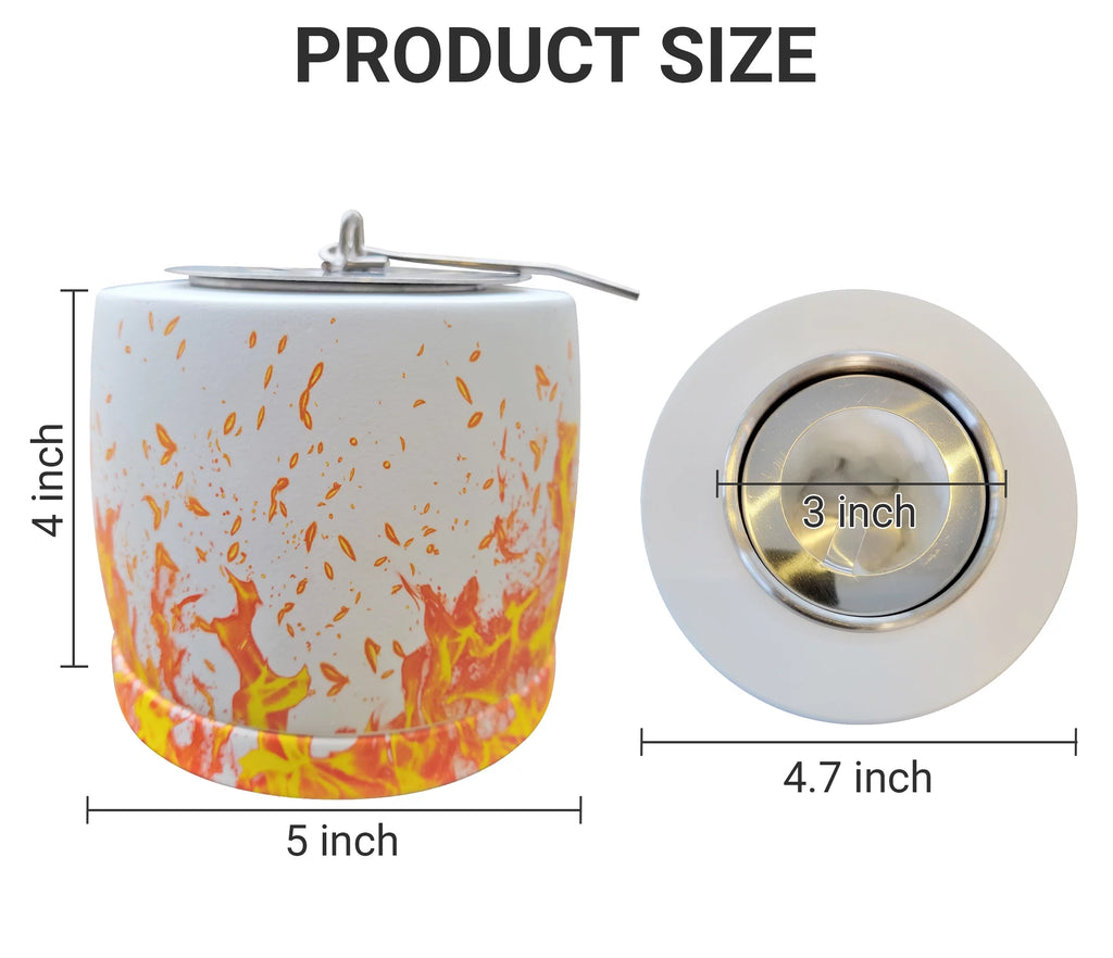 White Round Concrete Bio Ethanol Tabletop Fire Pit M98247