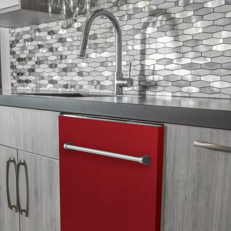 24 in. Compact Dishwasher with 2 Racks in Red Gloss F316804