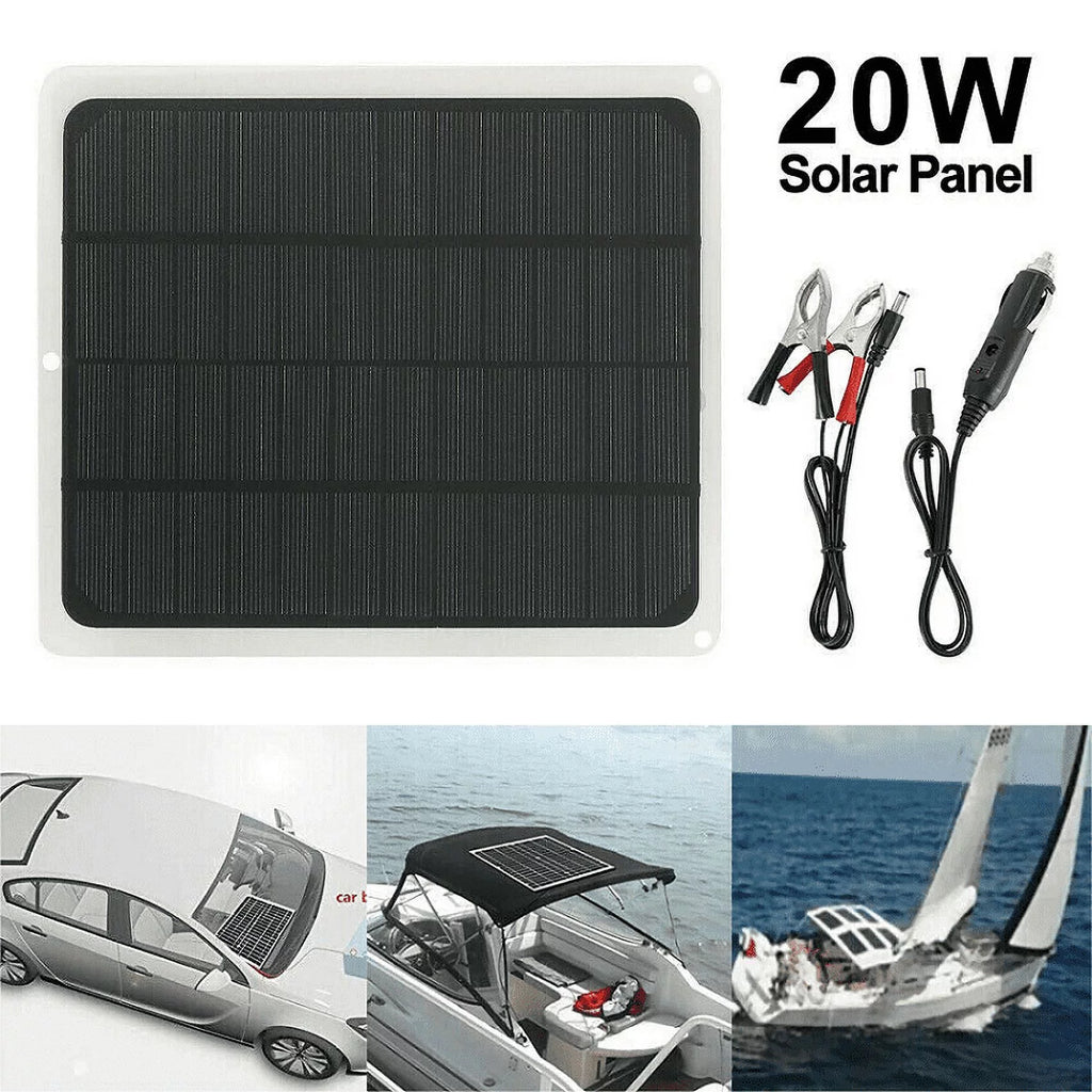 20W Solar Panel 12V Battery Charger H68274