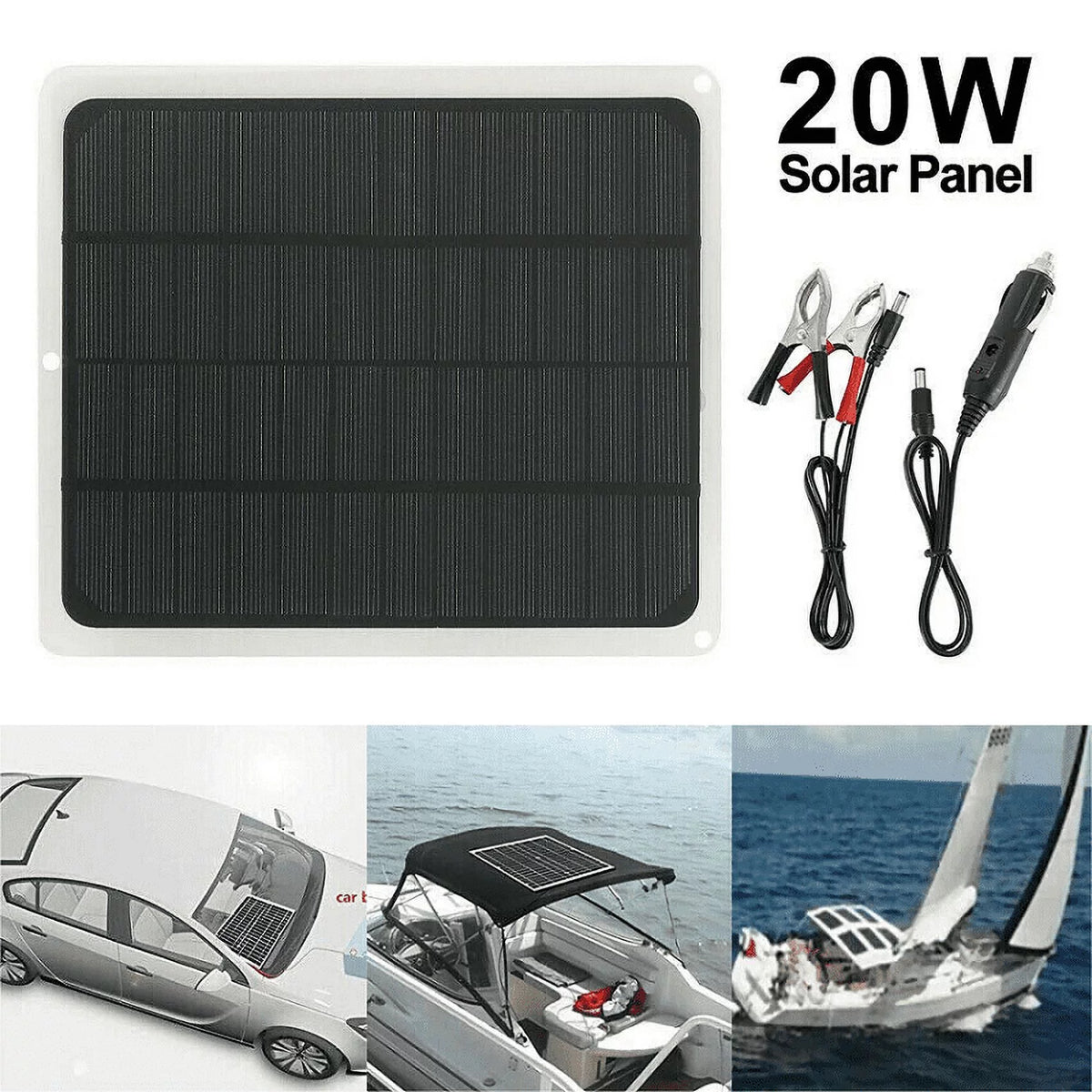 20W Solar Panel 12V Battery Charger H68274