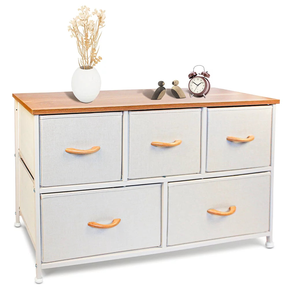 5 Drawer Dresser with Wooden Handle D124