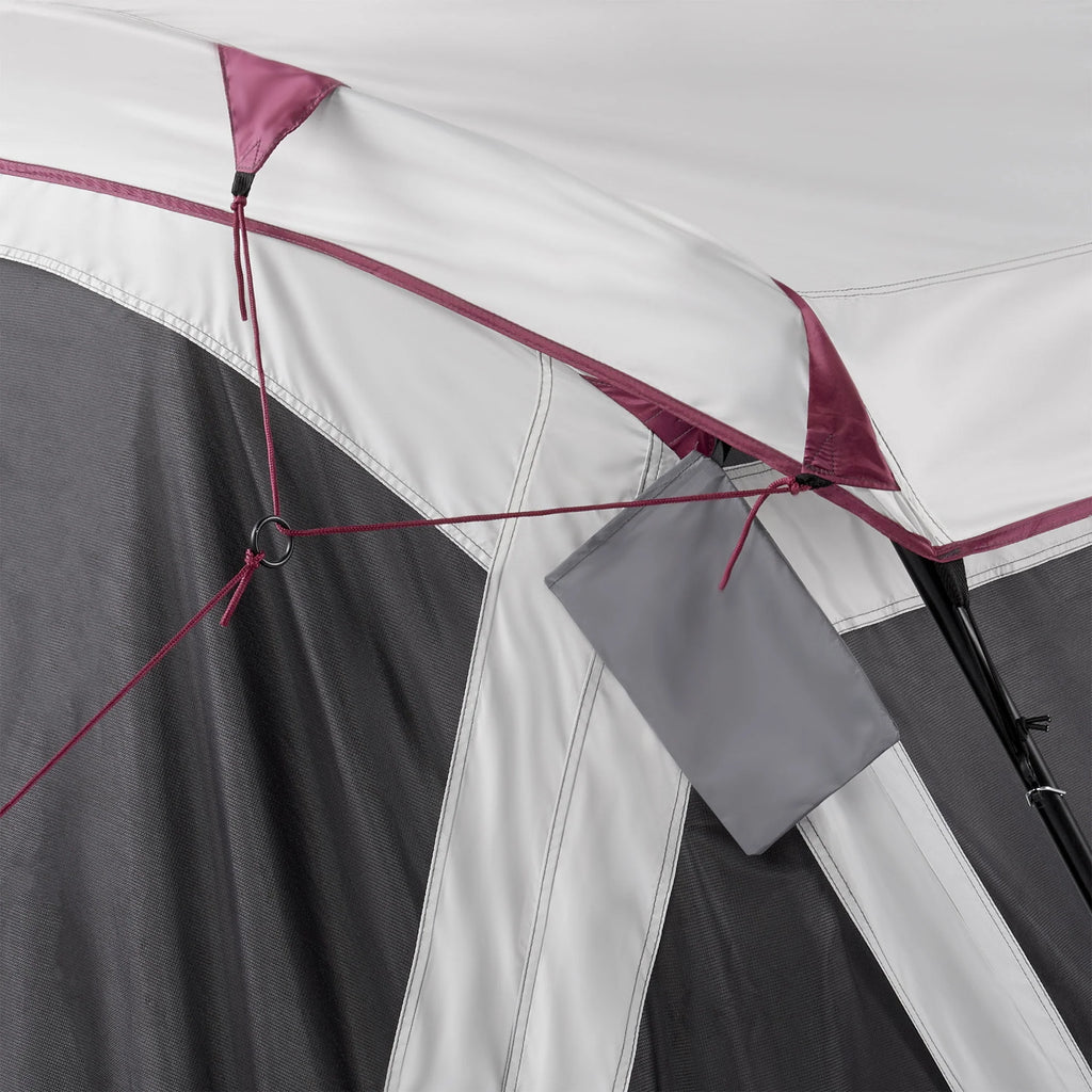 11-Person Camping Cabin Tent with Screen Room, Red X561
