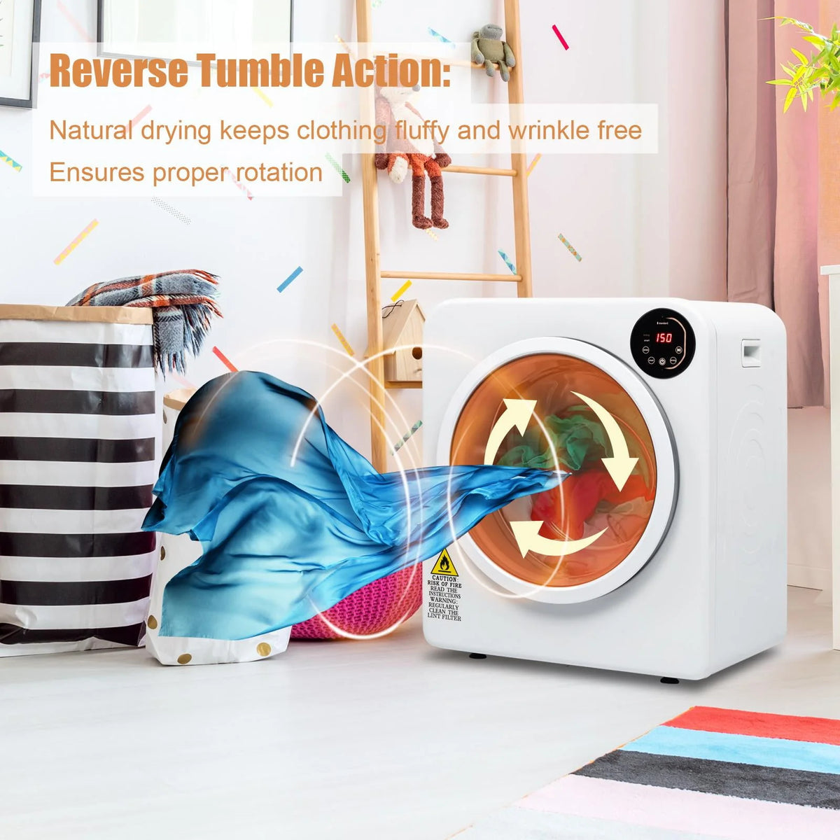Electric Portable Laundry Dryer 13.2LBS White J24863