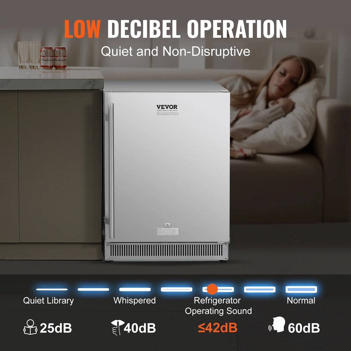 24 Outdoor Beverage Refrigerator 185QT Stainless Steel B279363