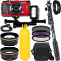 Red Digital Camera with Underwater LED Light and Carrying Case B9106