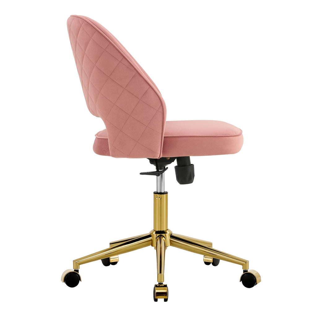 Pink Velvet Adjustable Swivel Office Chair G506