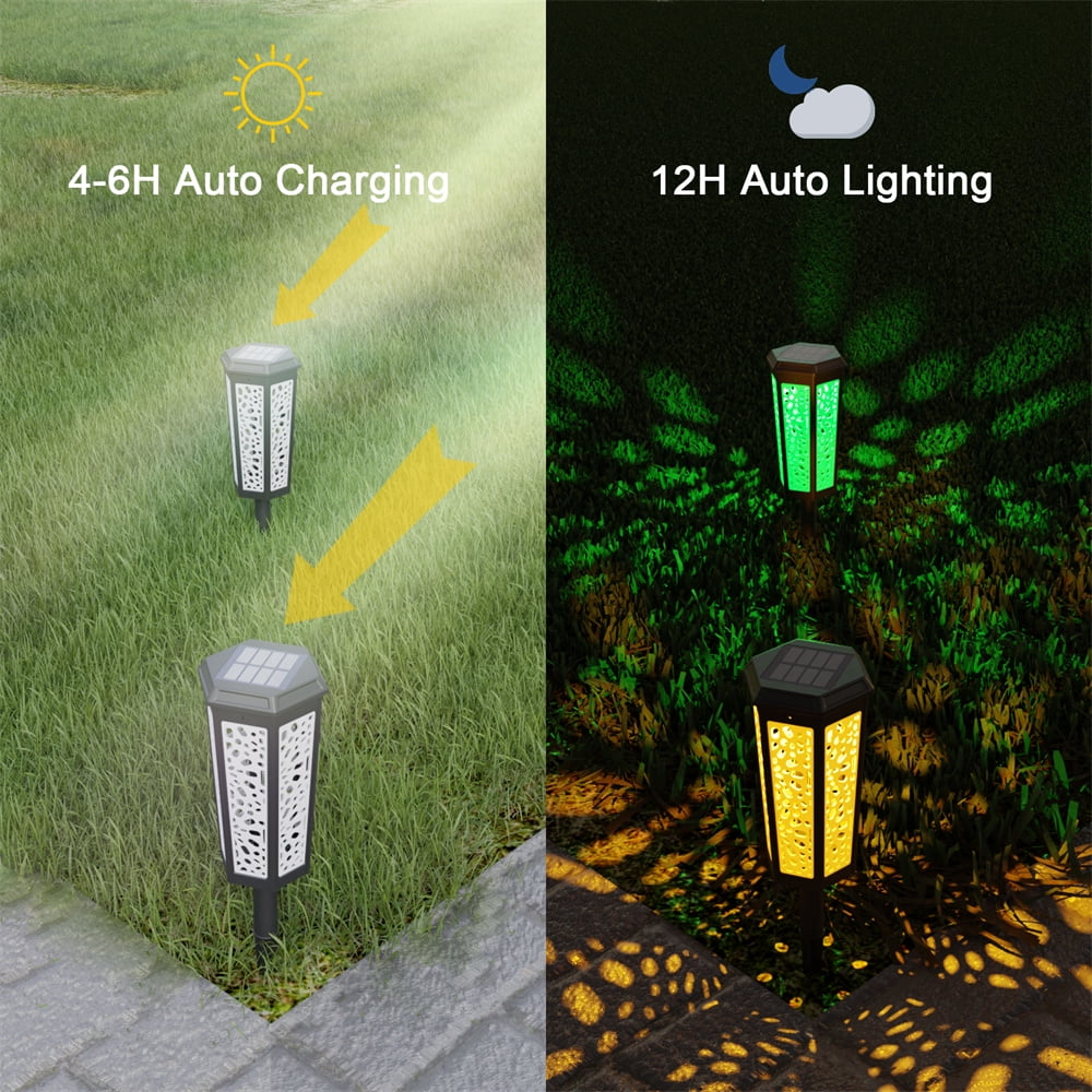6 Pack Color Changing Solar Pathway Lights Q925845