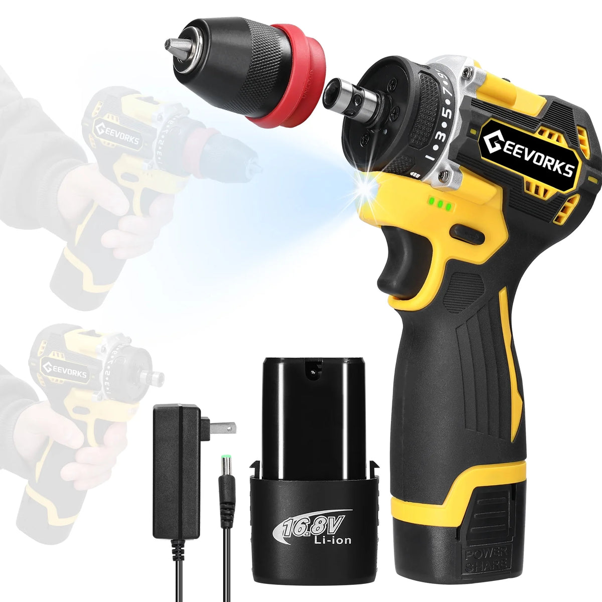 16.8V 2in1 Lithium Electric Screwdriver 45Nm Torque O575579