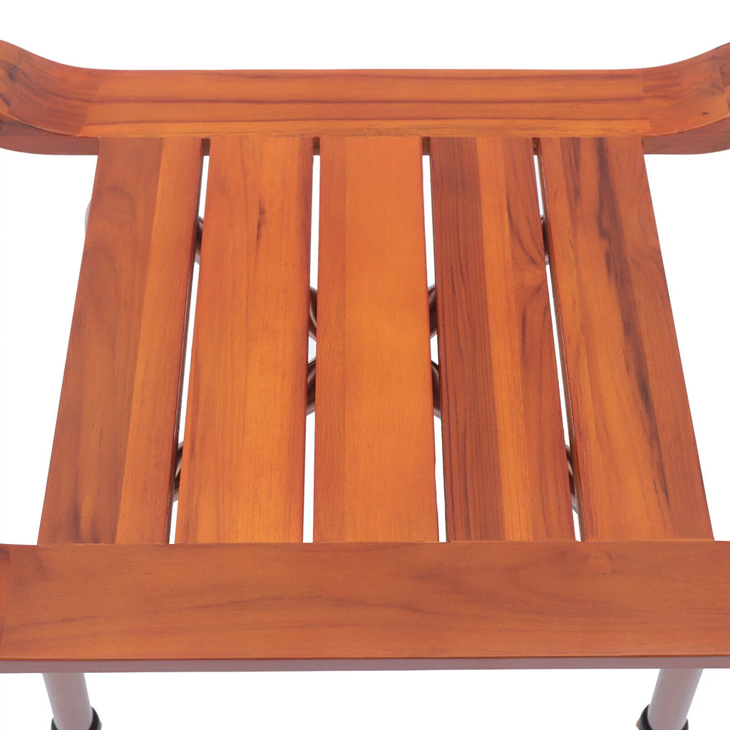 Teak Shower Stool Non-Slip Adjustable D92881