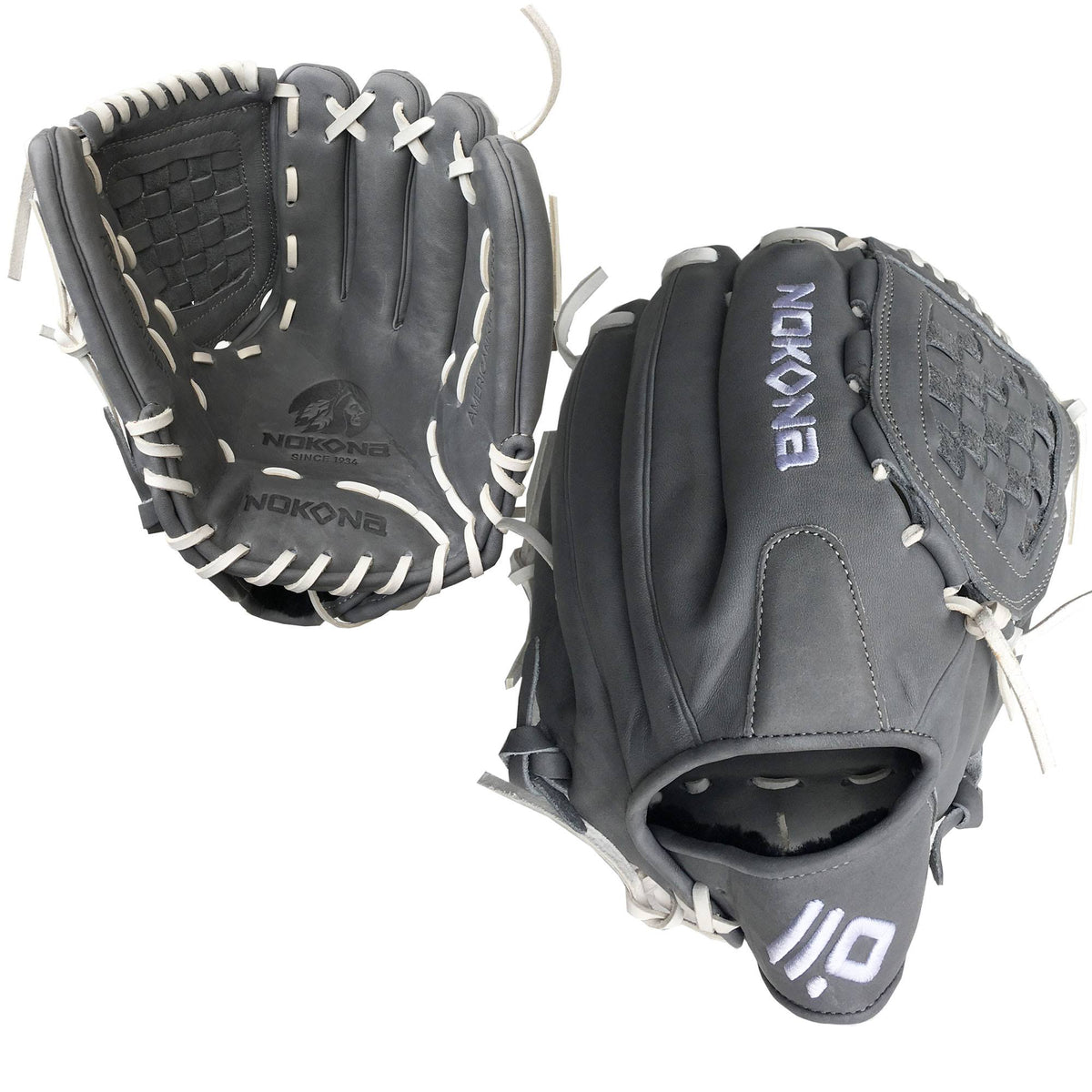 Gray Closed Web 12 inch Fastpitch Softball Glove W88308